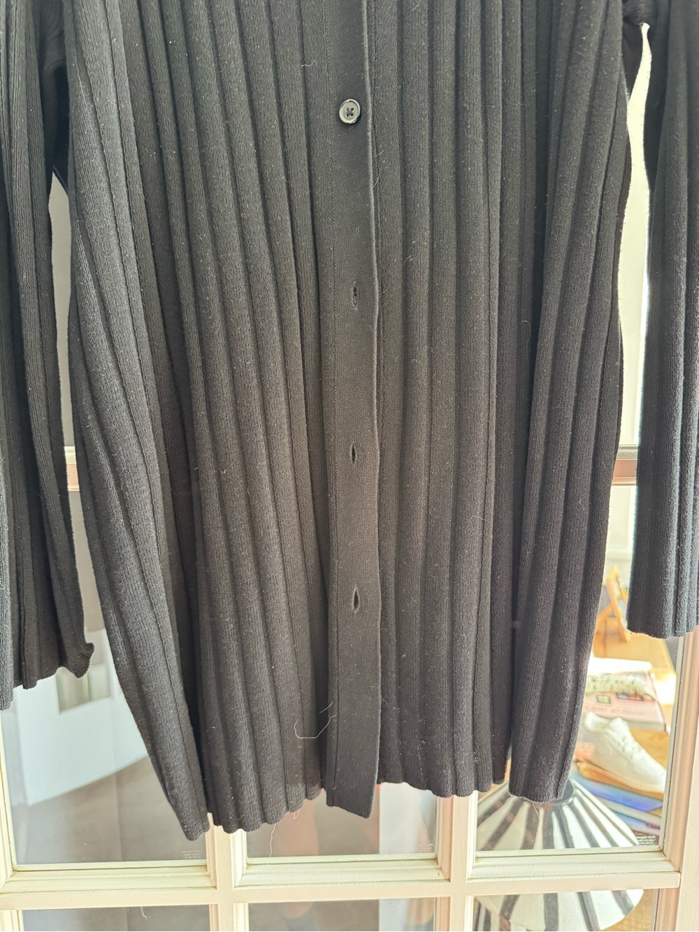 H&M Black Long Ribbed Button-Up Cardigan - Picture 5 of 5
